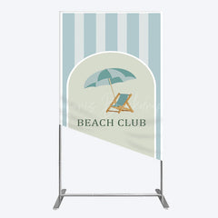 Lofaris Green Stripe Rectangle Beach Club Party Backdrop