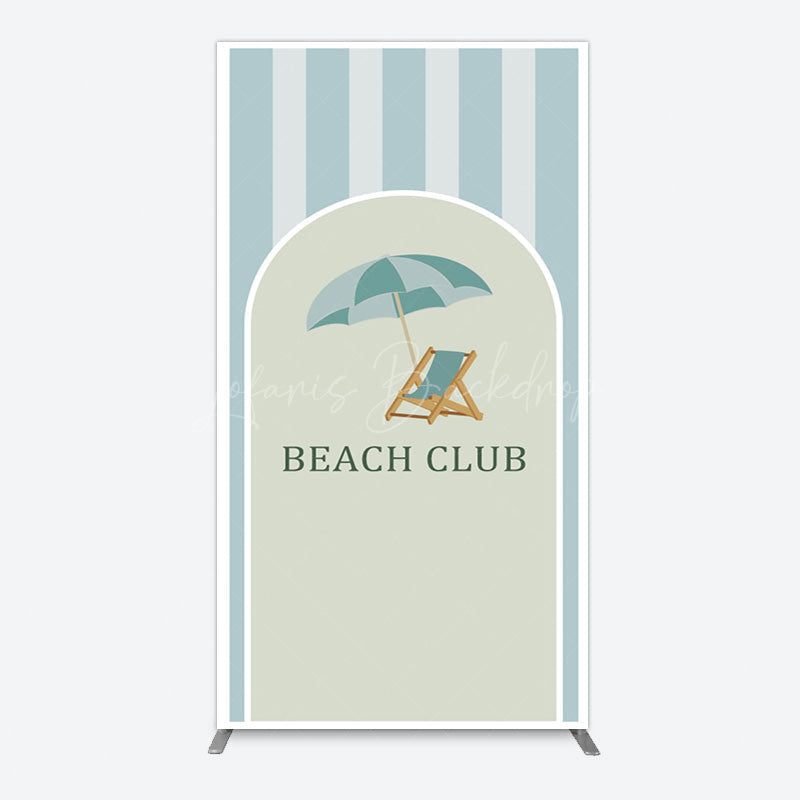 Lofaris Green Stripe Rectangle Beach Club Party Backdrop