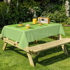 Lofaris Green Tree Happy Birthday Rectangular Tablecloth