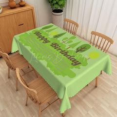 Lofaris Green Tree Happy Birthday Rectangular Tablecloth