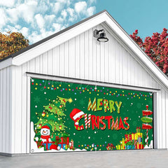 Lofaris Green Trees Gifts Merry Christmas Garage Door Banner