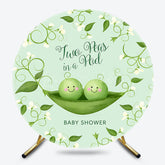 Lofaris Green Two Peas In A Pod Round Baby Shower Backdrop