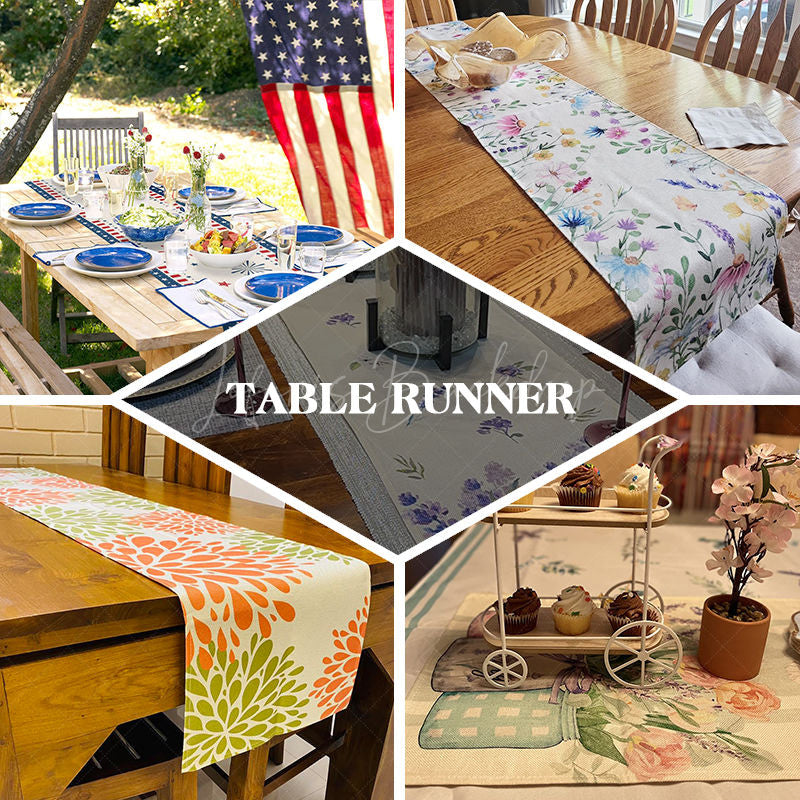 Lofaris Green Vine and Stripe Pumpkin Table Runner Modern Farmhouse Autumn Decor Thanksgiving Fall Harvest Kitchen