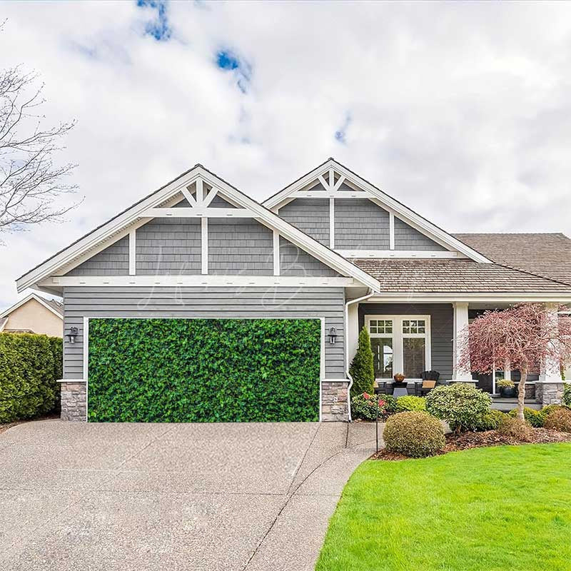 Lofaris Green Vine Leaves Wall Wedding Garage Door Banner