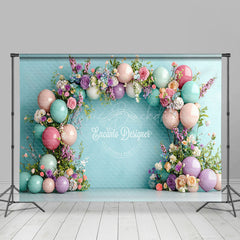 Lofaris Green Wall Colorful Balloons Floral Wedding Backdrop