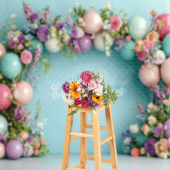 Lofaris Green Wall Colorful Balloons Floral Wedding Backdrop