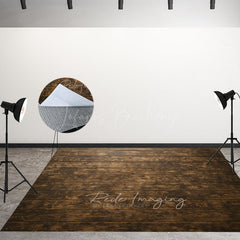 Lofaris Green Wall Gold Mirror Wood Floor Combo Set Backdrop