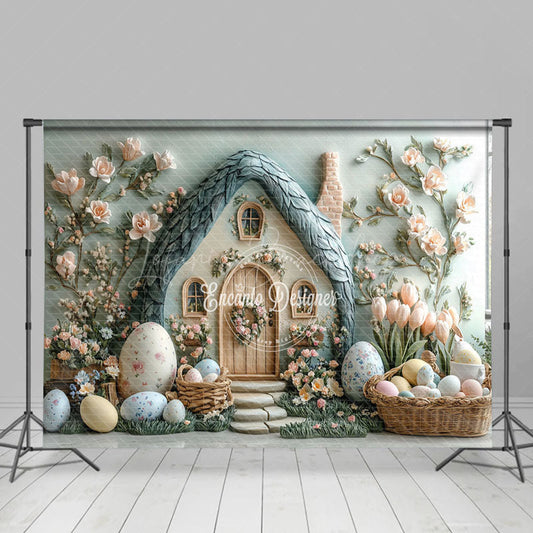 Lofaris Green Wall Spring Greenery House Eggs Easter Backdrop