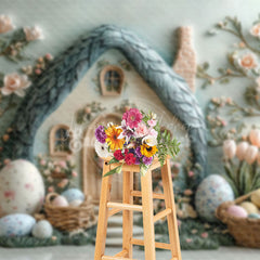 Lofaris Green Wall Spring Greenery House Eggs Easter Backdrop