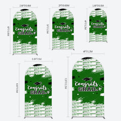 Lofaris Green White Black Congrats Graduation Arch Backdrop