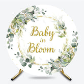 Lofaris Green Wreath Baby In Bloom Round Shower Backdrop