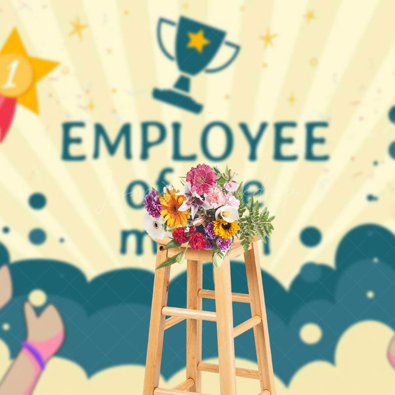 Lofaris Green Yellow Trophy Employee of The Month Backdrop