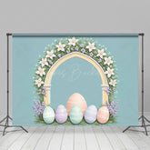 Lofaris Greenery Floral Arch Colorful Eggs Easter Backdrop