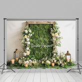 Lofaris Greenery Floral Wall Candlelight Wedding Backdrop