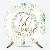 Lofaris Greenery Garland 50 Years Anniversary Round Backdrop