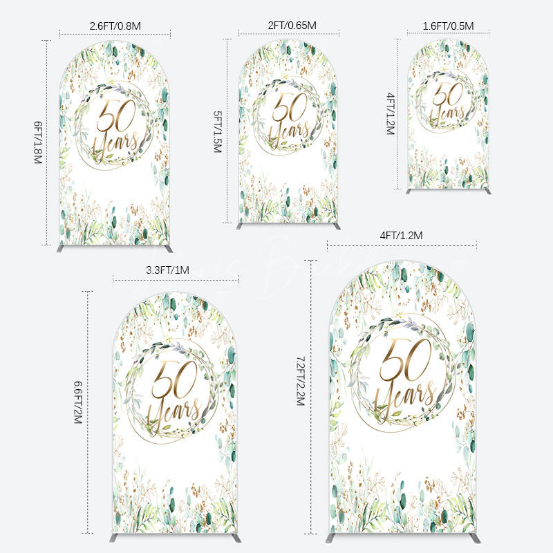 Lofaris Greenery Garland Anniversary 50 Years Arch Backdrop