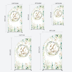Lofaris Greenery Garland Anniversary 50 Years Half Moon Arch Backdrop