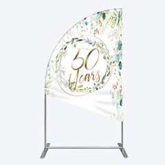 Lofaris Greenery Garland Anniversary 50 Years Half Moon Arch Backdrop