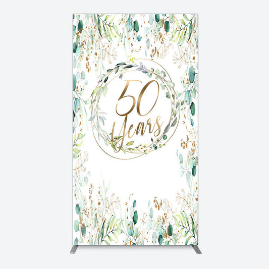 Lofaris Greenery Garland Anniversary 50 Years Rectangle Backdrop