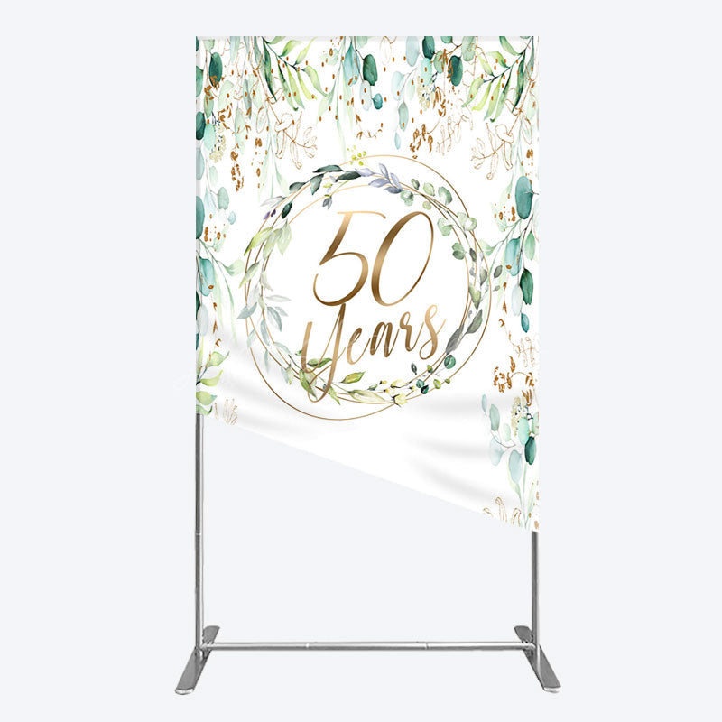 Lofaris Greenery Garland Anniversary 50 Years Rectangle Backdrop