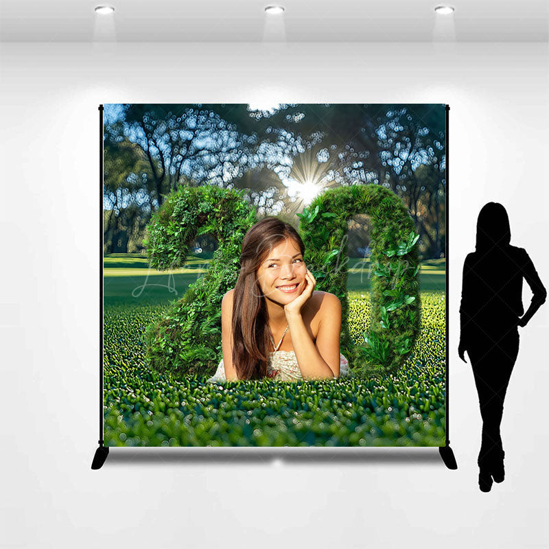 Lofaris Greenery Lawn Custom Photo 20th Birthday Backdrop
