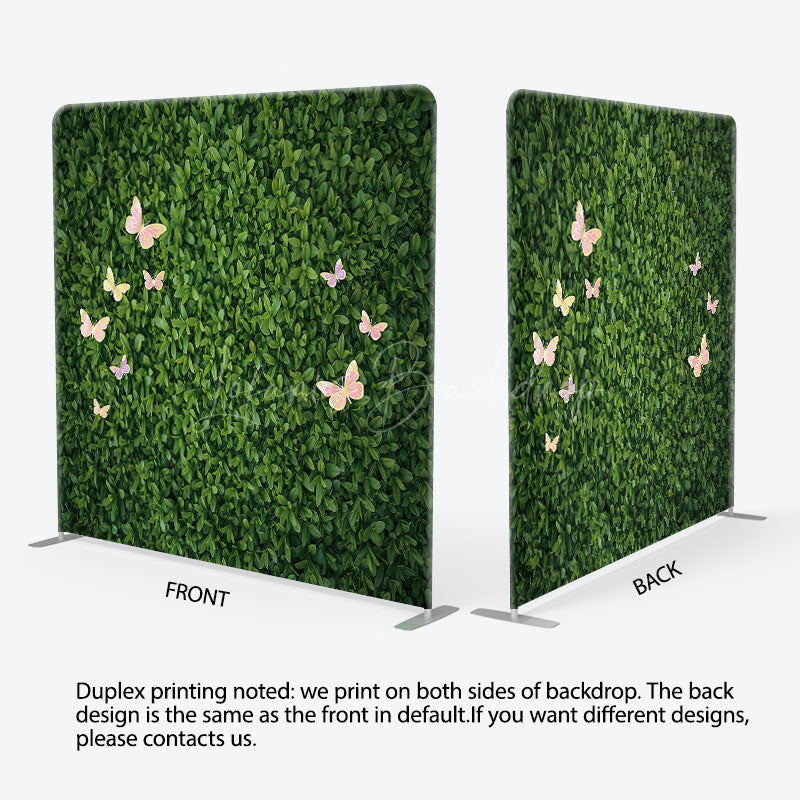 Lofaris Greenery Leaves Pink Butterfly Pillow Case Backdrop