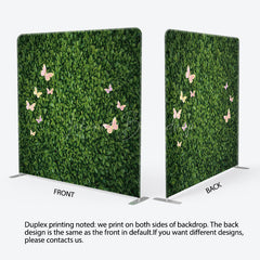 Lofaris Greenery Leaves Pink Butterfly Pillow Case Backdrop