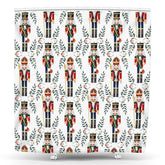 Lofaris Greenery Nutcracker Soldier Christmas Shower Curtain