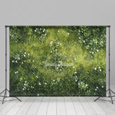 Lofaris Greenery Scattered White Flowers Summer Backdrop