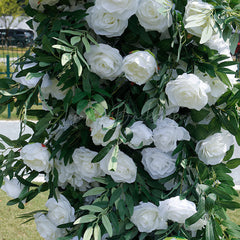 Lofaris Greenery White Rose Arch Flower Wall For Wedding