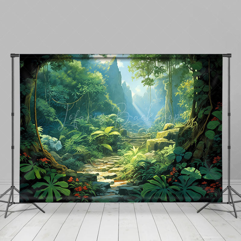 Lofaris Greeny Wonderland Paradise Spring Room Set Backdrop