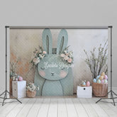 Lofaris Grey Abstract Wall Bunny Eggs Floral Easter Backdrop