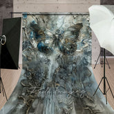 Lofaris Grey Blue Artistic Abstract Butterfly Sweep Backdrop
