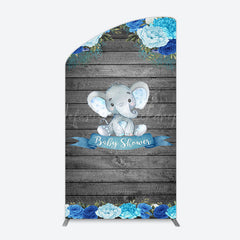 Lofaris Grey Blue Floral Elephant Arch Baby Shower Backdrop