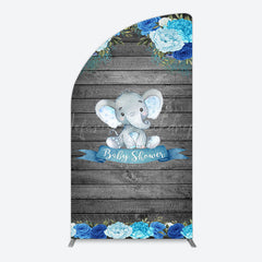 Lofaris Grey Blue Floral Elephant Arch Baby Shower Backdrop