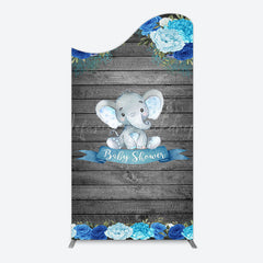 Lofaris Grey Blue Floral Elephant Arch Baby Shower Backdrop