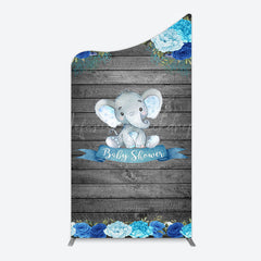 Lofaris Grey Blue Floral Elephant Arch Baby Shower Backdrop