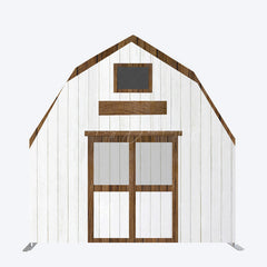 Lofaris Grey Brown Farm Barn Door Arch Birthday Backdrop