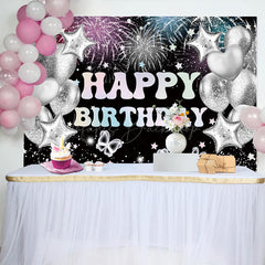 Lofaris Grey Glitter Balloons Celebrate Birthday Backdrop