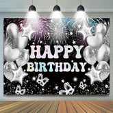 Lofaris Grey Glitter Balloons Celebrate Birthday Backdrop