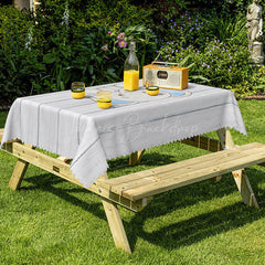 Lofaris Grey Wood Grain Elephant Rectangular Tablecloth