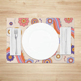 Lofaris Groovy Colorful Rainbow Daisy Set of 4 Placemats