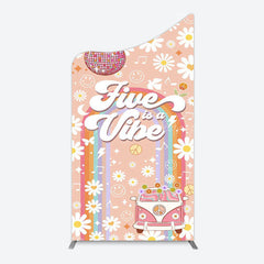Lofaris Groovy Five Is Vibe Daisy Birthday Arch Backdrop