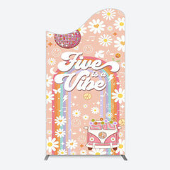 Lofaris Groovy Five Is Vibe Daisy Birthday Arch Backdrop