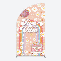 Lofaris Groovy Five Is Vibe Daisy Birthday Arch Backdrop