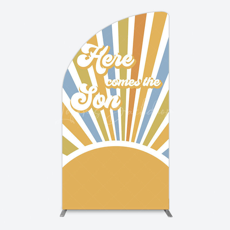Lofaris Groovy Here Comes The Son Baby Shower Arch Backdrop