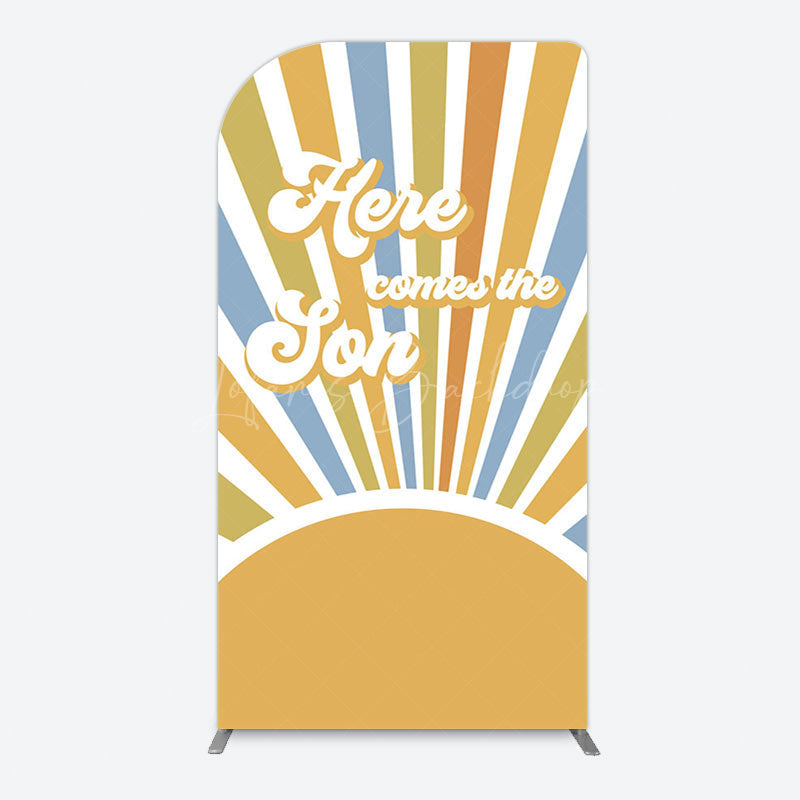 Lofaris Groovy Here Comes The Son Baby Shower Arch Backdrop