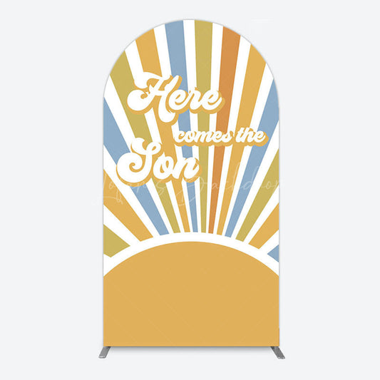 Lofaris Groovy Here Comes The Son Baby Shower Arch Backdrop