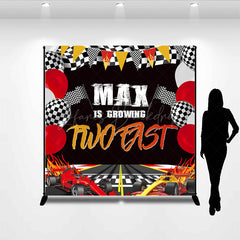 Lofaris Growing Two Fast Racer Game Custom Birthday Backdrop