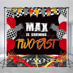 Lofaris Growing Two Fast Racer Game Custom Birthday Backdrop